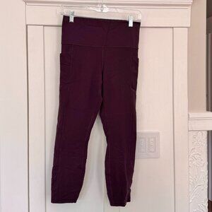 Athleta Salutation Stash Pocket II Cinch 7/8 Tight Leggings (M / Purple)
